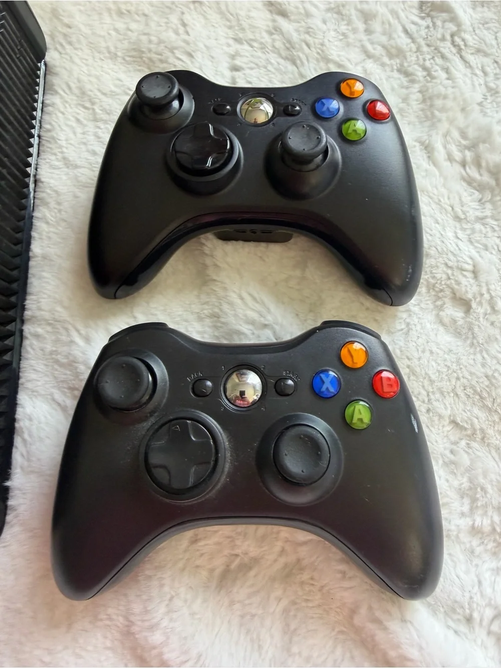 Microsoft Xbox 360 Slim Console with Two Black Wireless Controllers